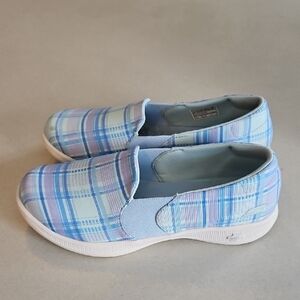 Skechers Gogamat Plaid Slip Ons